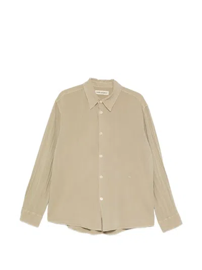 Our Legacy Beyond Crinkled-finish Shirt In Green