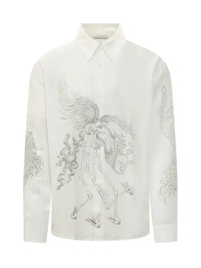 Our Legacy Printed Long-sleeve Shirt In White