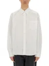 Our Legacy White Silk Classic Shirt With Curved Hem