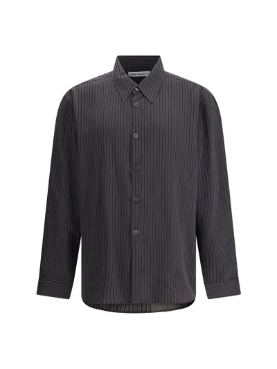Our Legacy Beyond Striped Button-fastening Shirt In Gray