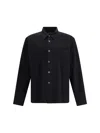 Our Legacy Classic Black Silk Shirt With Contrasting Button Closure In Black