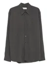 Our Legacy Striped Long Sleeve Beyond Shirt In Gray