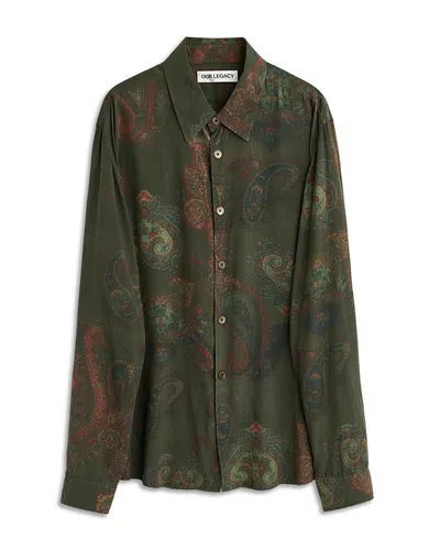 Our Legacy Casual Long Sleeve Shirt Paisley Pattern In Green