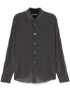 Our Legacy Long-sleeved Shirt In Silk-blend In Grey