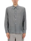 Our Legacy Checked Pattern Button-down Collar Shirt In Gray