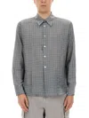 Our Legacy Checked Pattern Button-down Collar Shirt In Gray