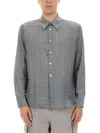 Our Legacy Checked Pattern Button-down Collar Shirt In Gray
