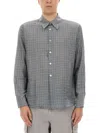 Our Legacy Checked Pattern Button-down Collar Shirt In Gray