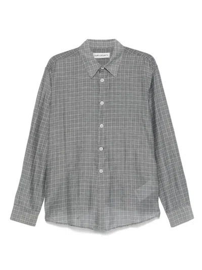OUR LEGACY BEYOND SHIRT - MEN'S - SILK/MOTHER OF PEARL/COTTON