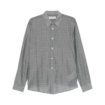Pre-owned Our Legacy Beyond Shirt 'picnic' | Green | Men's Size 46