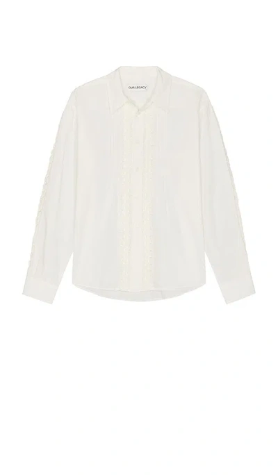 Our Legacy Beyond Shirt In White Kitchen Weave