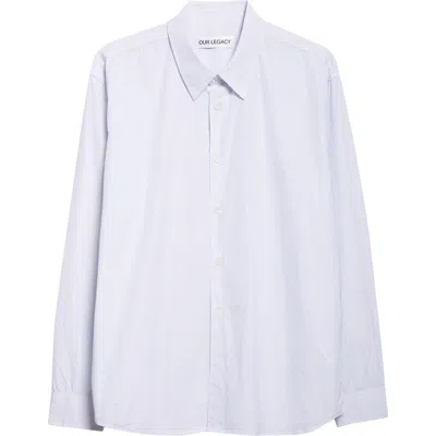Our Legacy Beyond Stripe Cotton Poplin Button-up Shirt In Blue