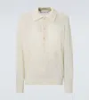 Our Legacy Big Piquet Wool-blend Polo Sweater In White