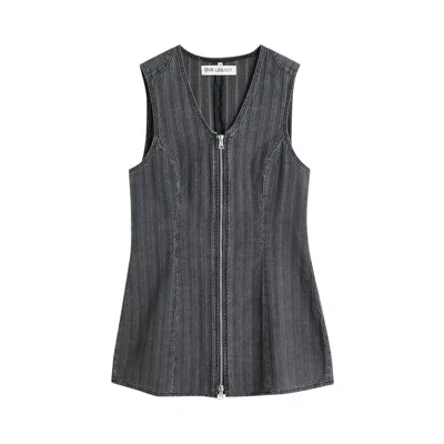 Pre-owned Our Legacy Biker Zip Vest 'washed Grey' | Women's Size 40