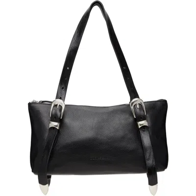 Our Legacy Black 2 Cm Belt Shoulder Bag In Tire Black Forever C