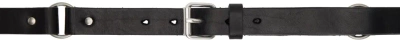 Our Legacy Black 2.5 Cm Belt In Grizzly Black Leathe