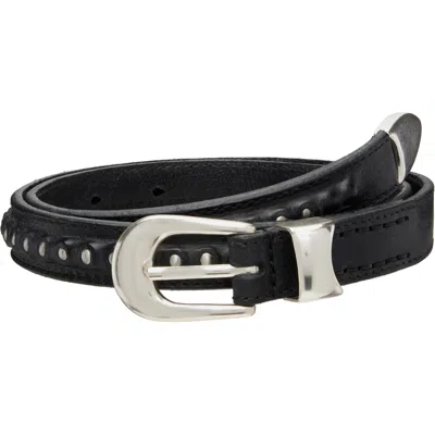 Our Legacy Black 2cm Bullet Chain Belt In Black Leather