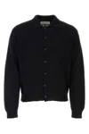 Our Legacy Fine Knit Polo Sweater In Black