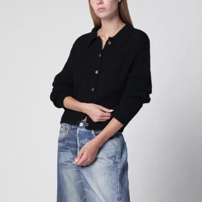 Our Legacy Black Alpaca-blend Polo Cardigan