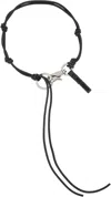 Our Legacy Black & Silver Ladon Necklace In Black Leather