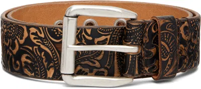 Our Legacy Black & Tan 4cm Belt In Brown