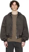 Our Legacy Charcoal Denim Bomber Jacket