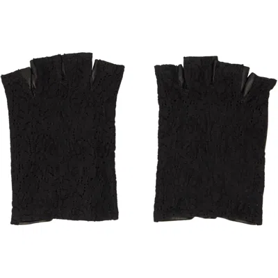 Our Legacy Black Biker Gloves In Black Lotus Shrunken