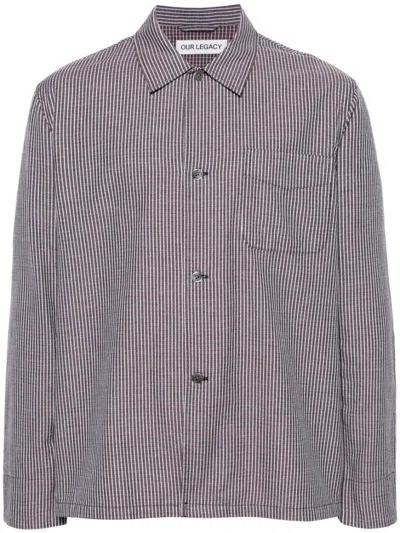 Our Legacy Box Checked Shirt In Black
