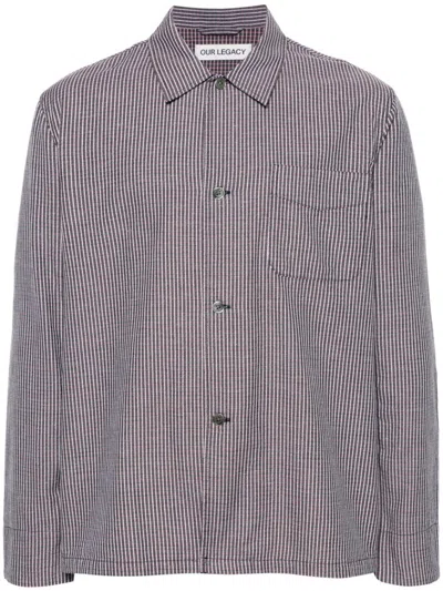 OUR LEGACY BLACK BOX CHECKED LONG-SLEEVE SHIRT