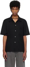 Our Legacy Black Boucle Box Shirt In Black Boucle