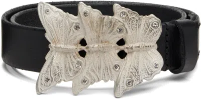 Our Legacy Butterfly-buckle Leather Belt In Black