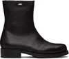 Our Legacy Block Heel Round Toe Smooth Finish Boots In Black
