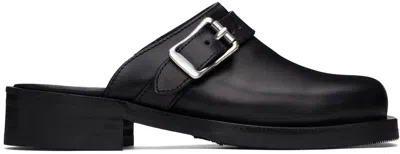 Our Legacy Camion Leather Mule With Buckle In Black