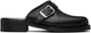Our Legacy Camion Leather Flat Mules In Black