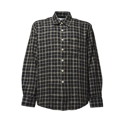 OUR LEGACY OUR LEGACY BLACK CHECKED COTTON & LINEN ABOVE SHIRT