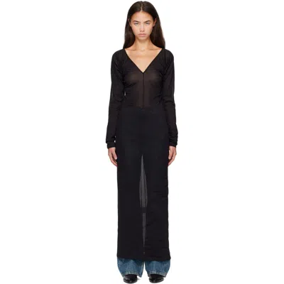 Our Legacy Black Cheer Maxi Dress In Black Stocking Jerse