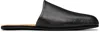 Our Legacy Black Cigarr Slippers In Sombre Satin Bovine