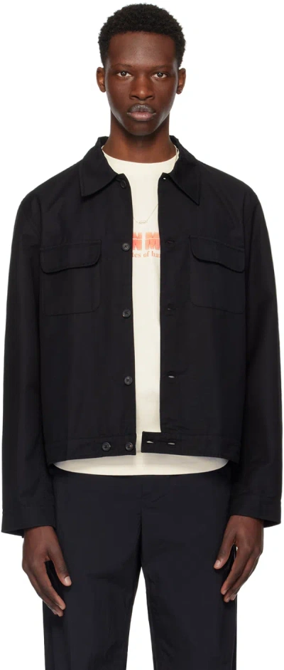 Our Legacy Black Coach Jacket In Deluxe Black Exquisi