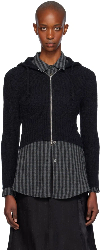 Our Legacy Black Compact Hoodie In Black Fuzzy Alpaca