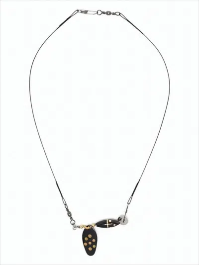 Our Legacy Black Cord Necklace With Distinctive Pendants