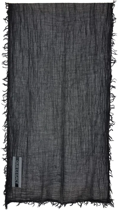 Our Legacy Black Cottage Scarf In Gray