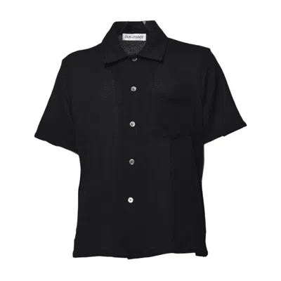OUR LEGACY OUR LEGACY BLACK COTTON SHORT SLEEVE BOX SHIRT