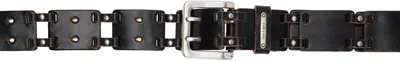 Our Legacy Black Distributed Belt In Black Bridle Leather