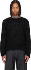 Our Legacy Black Double Lock U Neck Sweater In Black