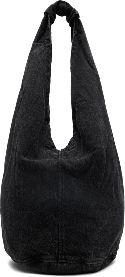 Our Legacy Black Drip Tote In Real Black Twill