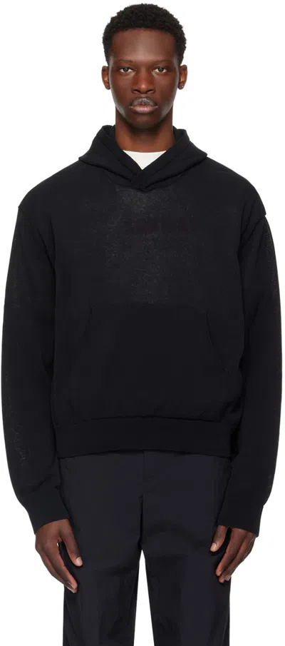 Our Legacy Long-sleeve Knitted Hoodie In Black