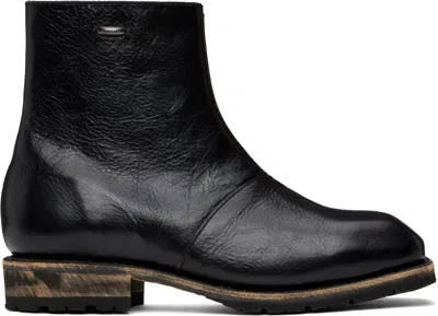 Our Legacy Black Engine Boots In Deep Black Leather