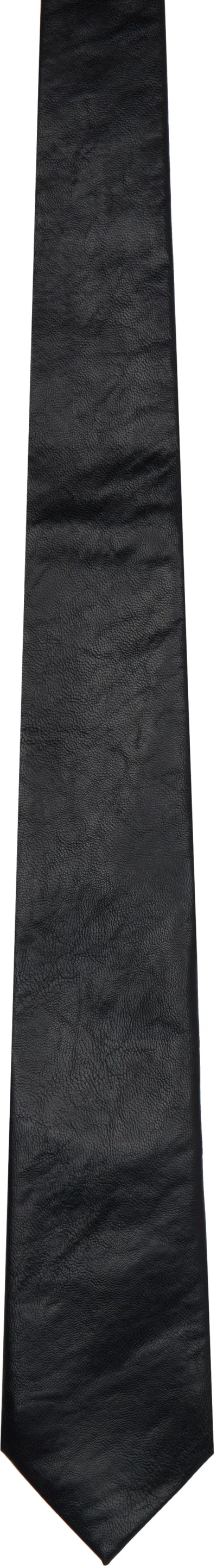 Our Legacy Black Faux-leather Tie