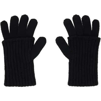 Our Legacy Black Fold Gloves In Slub Twisted Black W