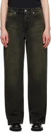 Our Legacy Black Full Cut Jeans In Black Sand Chain